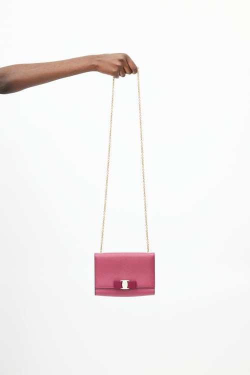 Salvatore Ferragamo Red Vara Bow Shoulder Bag