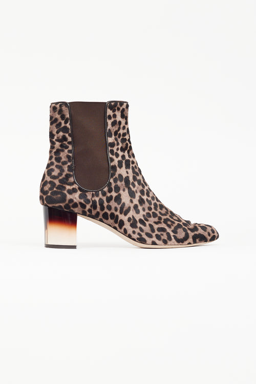Ferragamo Beige & Brown Textured Ankle Boot