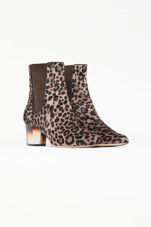 Ferragamo Beige & Brown Textured Ankle Boot