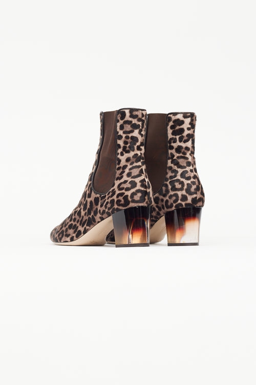 Ferragamo Beige & Brown Textured Ankle Boot