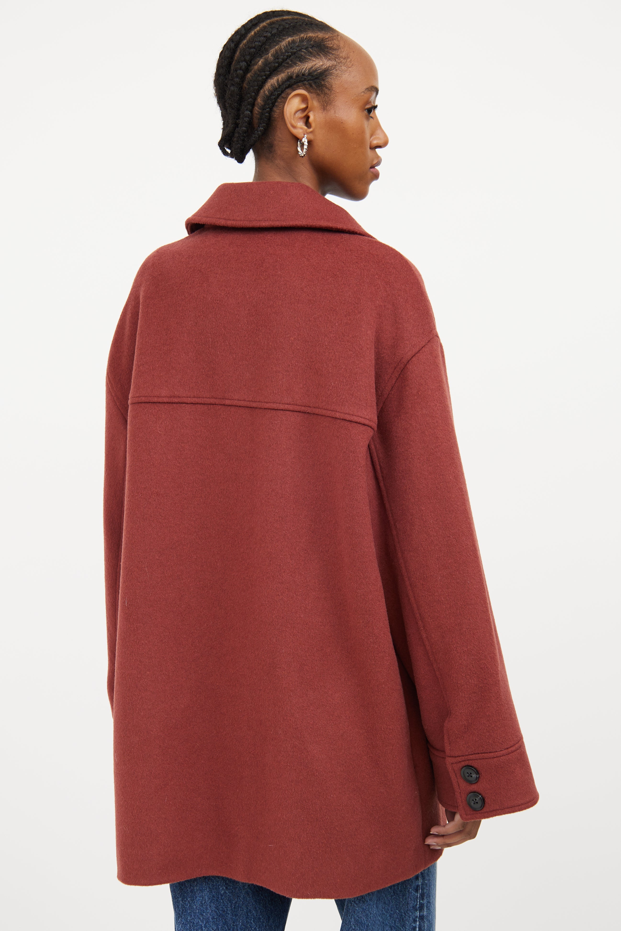 Brown Wool Shirt Jacket