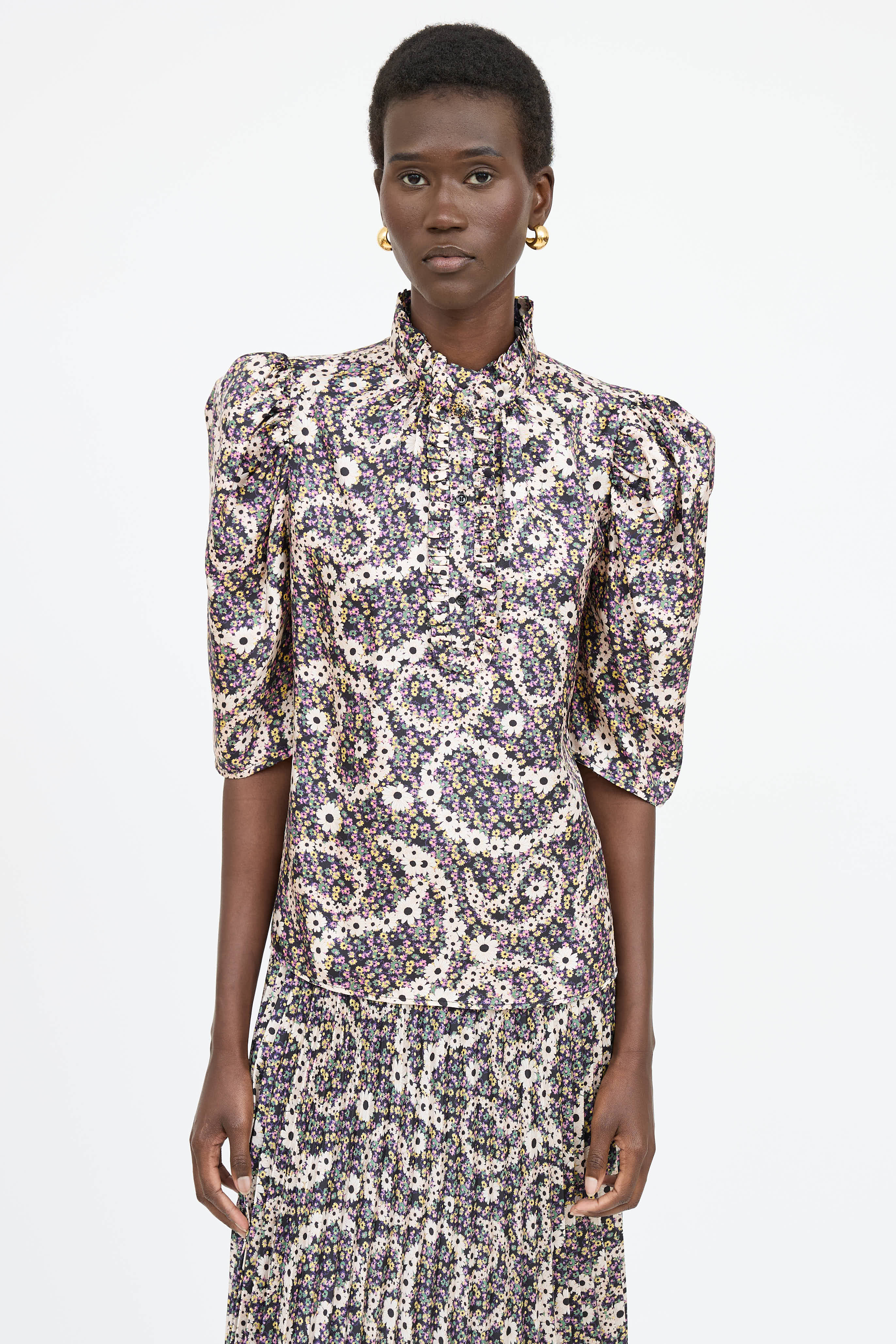 Sandro Satin Floral Co-Ord Set
