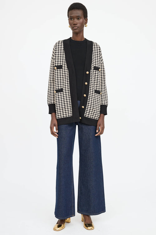 Sandro Houndstooth Button Cardigan