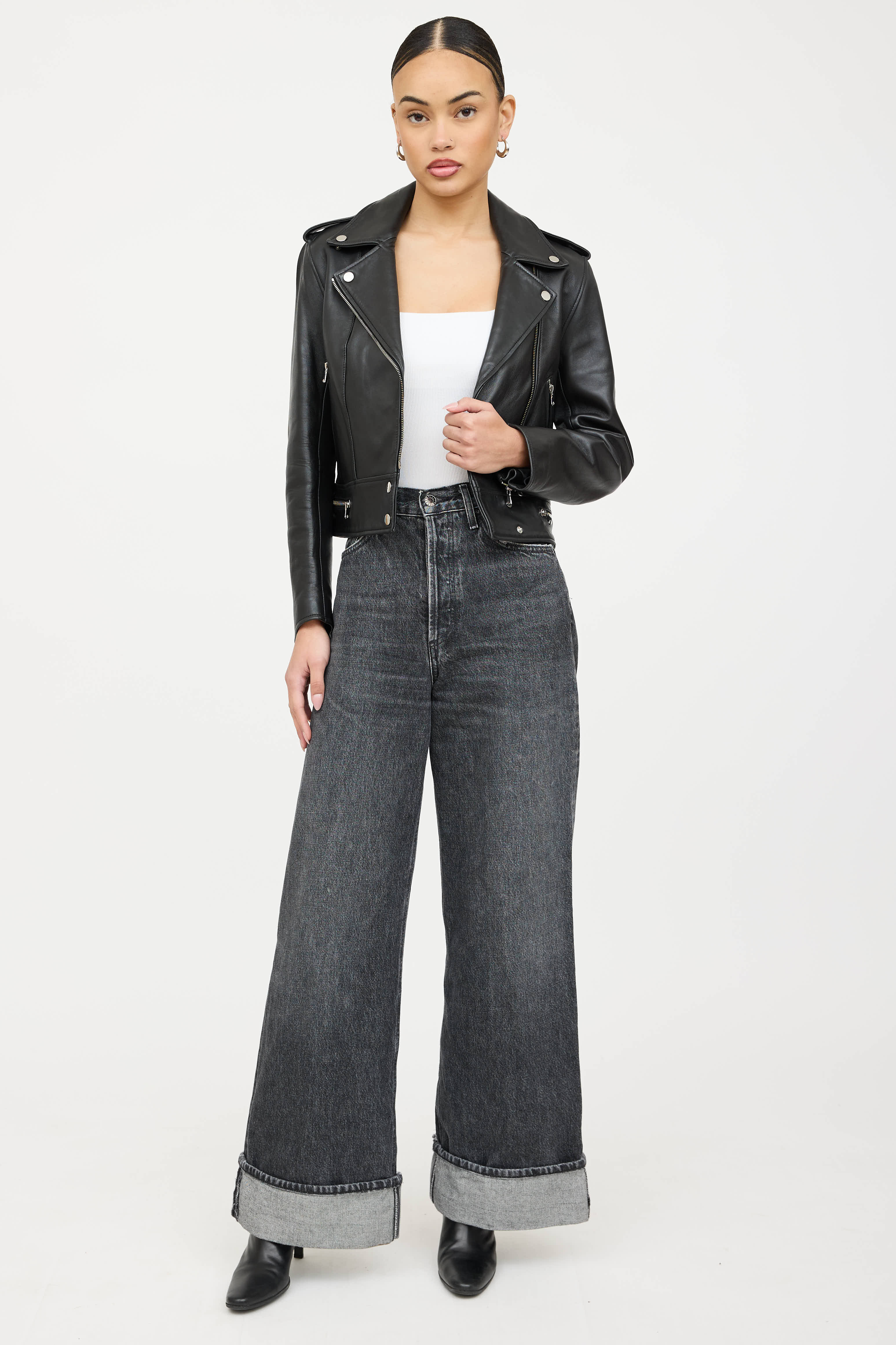 Sandro Leather Rider Jacket