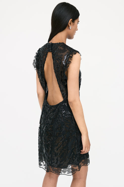 Sandro Mesh Sequin Dress