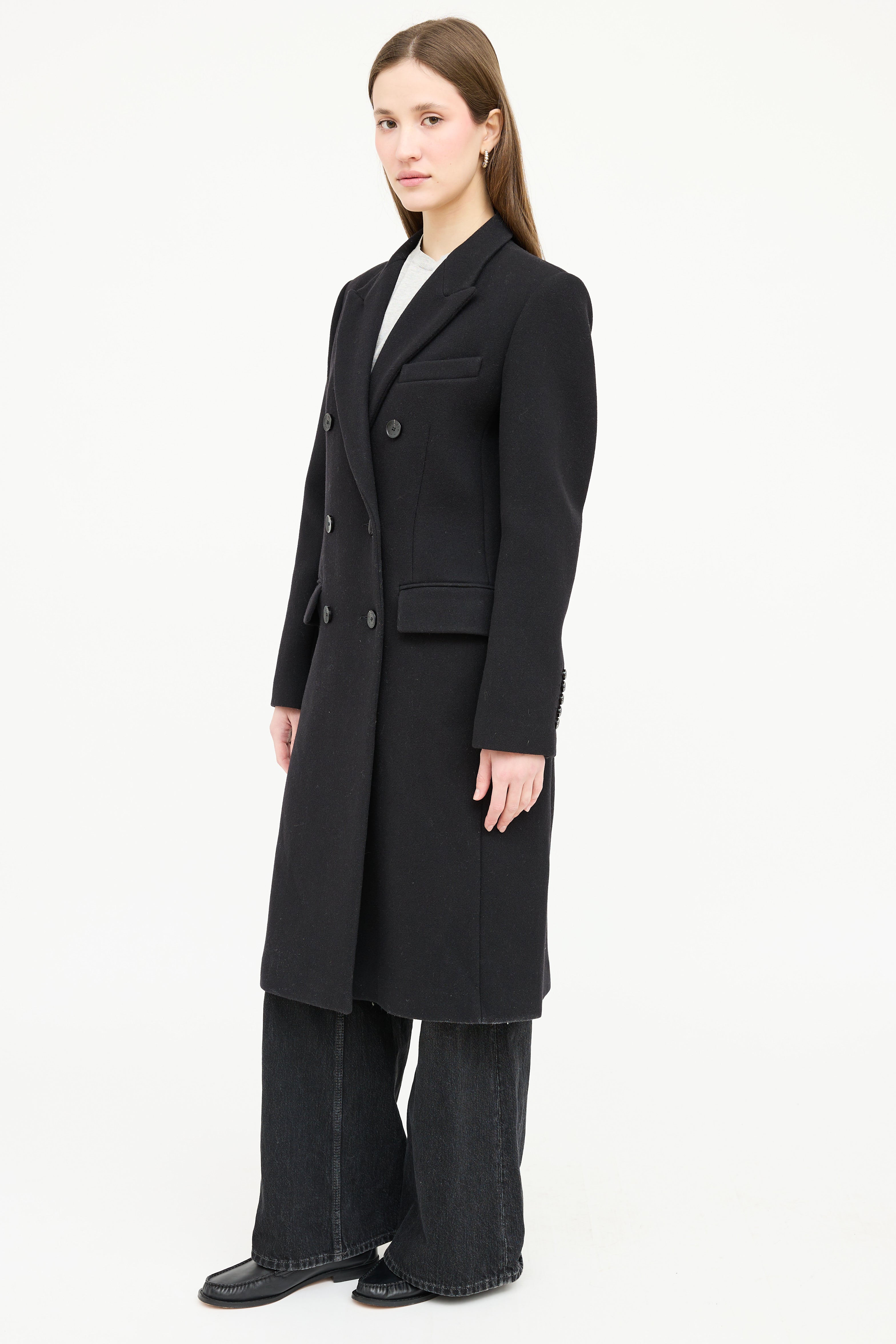 Sandro Wool Double Breasted Coat