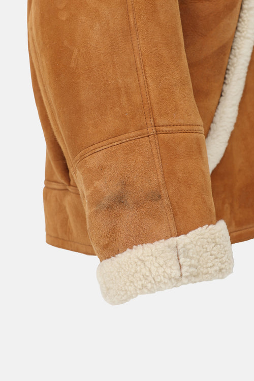 Sandro Asymmetrical Shearling Jacket