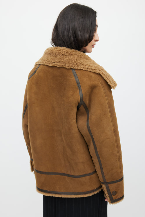 Sandro Brown Suede & Sherpa Jacket
