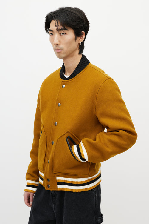 Sandro Brown & Multicolour Wool Striped Varsity Jacket