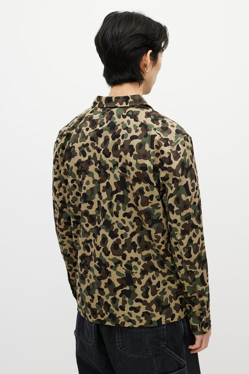 Sandro Green & Multicolour Camo Shirt