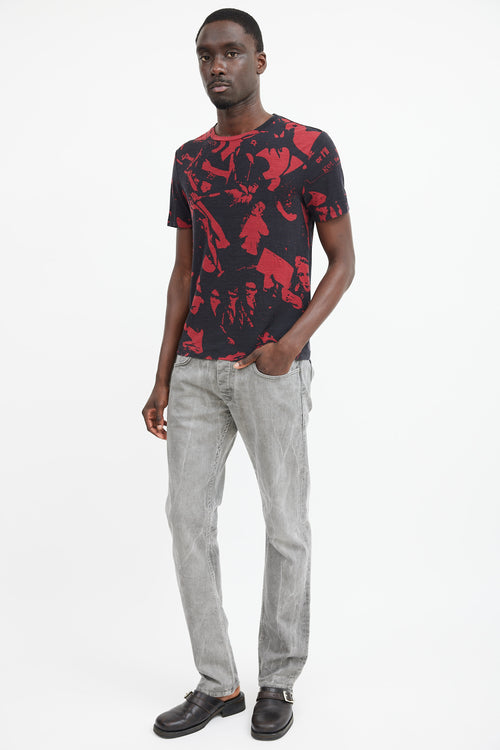 Sandro Grey Washed Droit Straight Leg Jeans