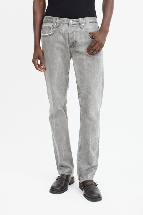 Sandro Grey Washed Droit Straight Leg Jeans