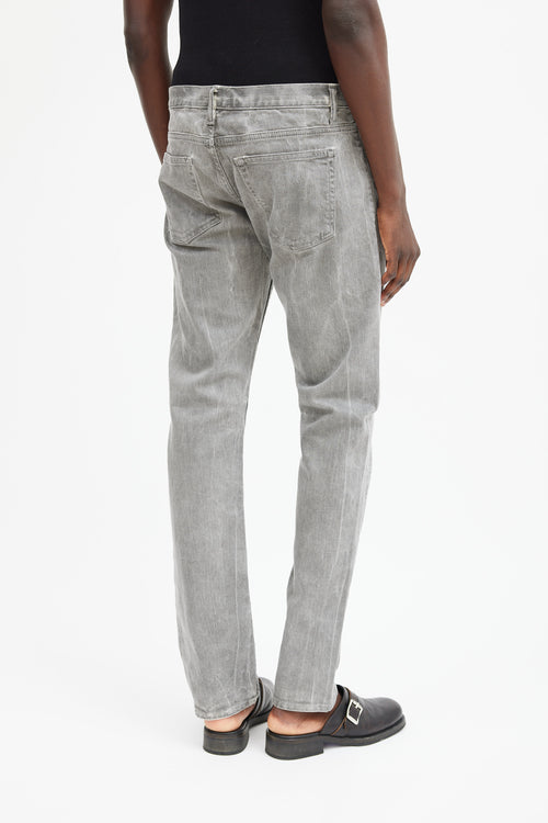 Sandro Grey Washed Droit Straight Leg Jeans