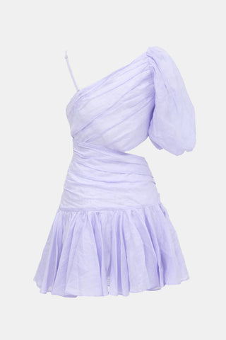 Sandro Linen One Shoulder Dress