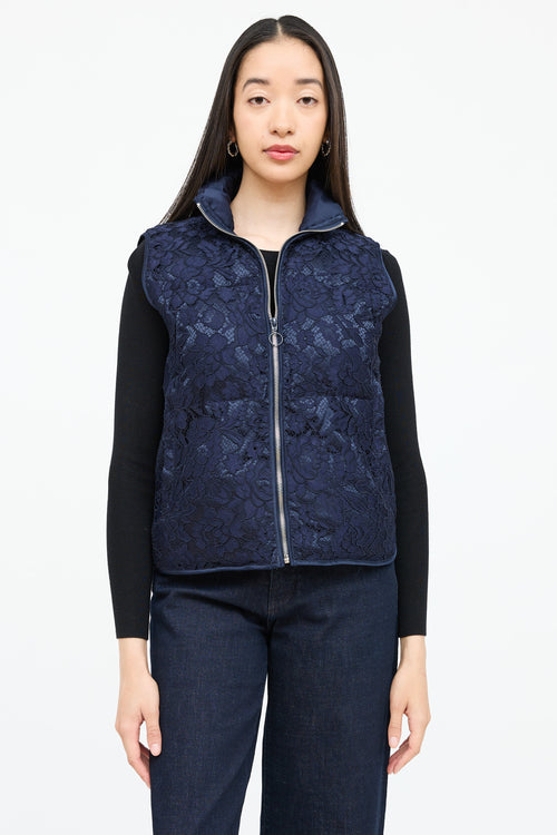 Sandro Lace Guipure Puffer Vest