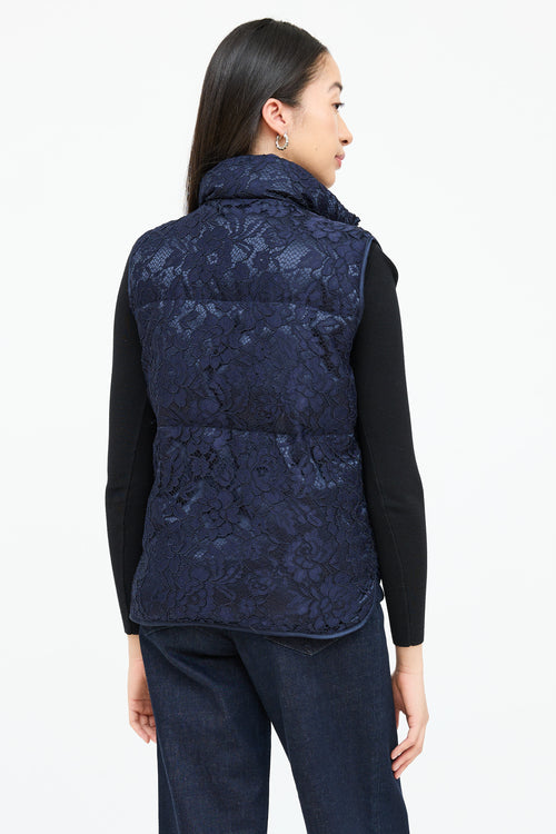 Sandro Lace Guipure Puffer Vest