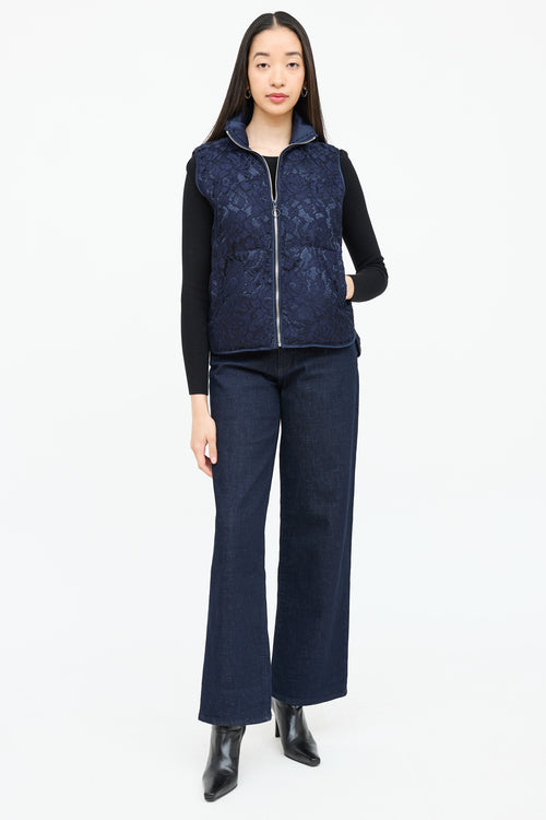 Sandro Lace Guipure Puffer Vest