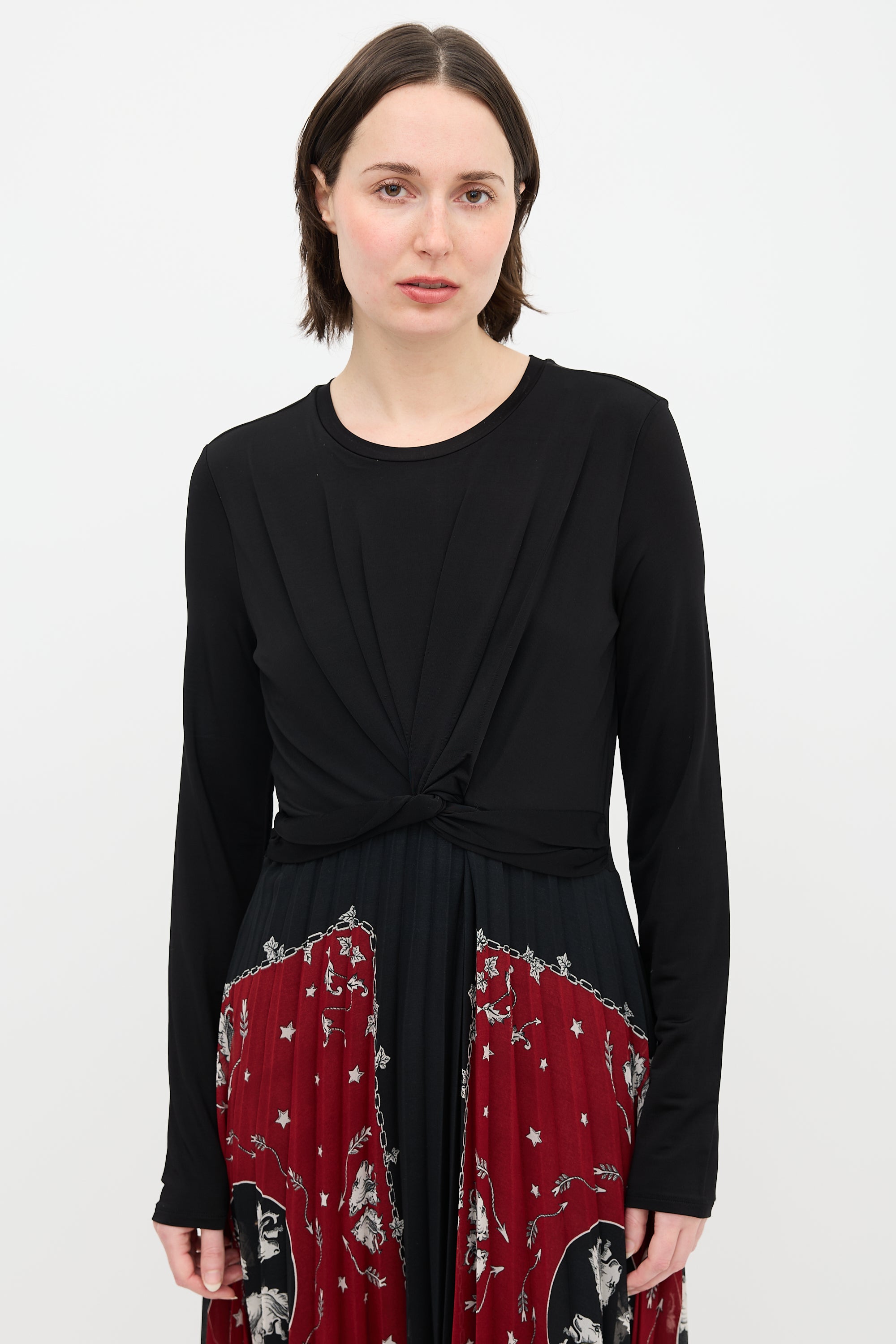Sandro Pleated Print  Dress