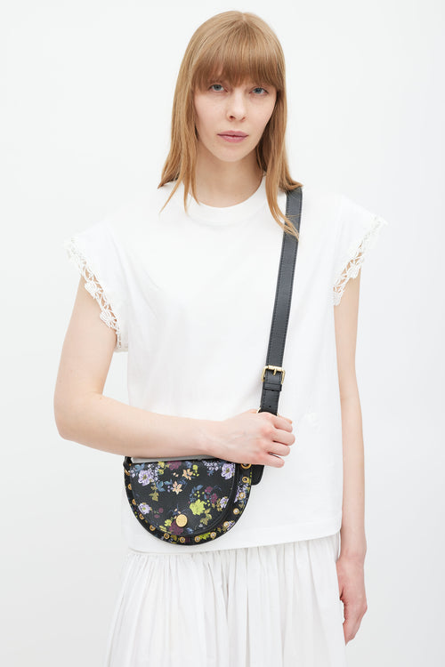 See by Chloé Black & Multicolour Kriss Floral Leather Bag
