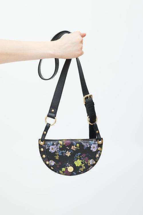 See by Chloé Black & Multicolour Kriss Floral Leather Bag