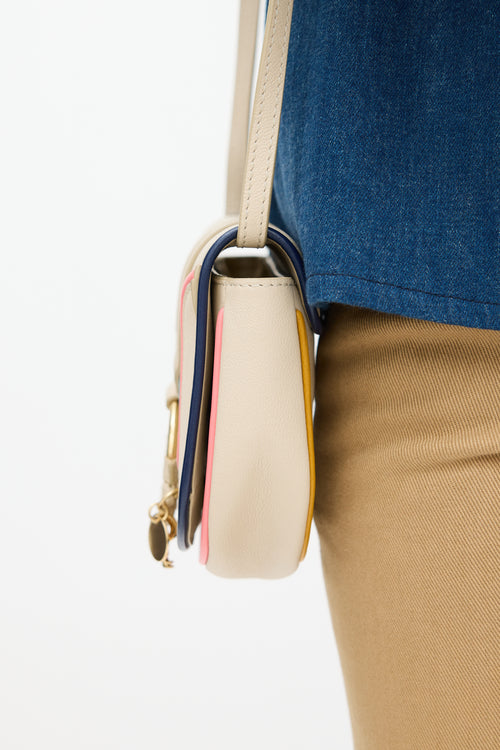 See by Chloé Beige & Multicolour Leather Hana Crossbody Bag