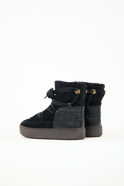 See by Chloé Black Suede & Leather Boot