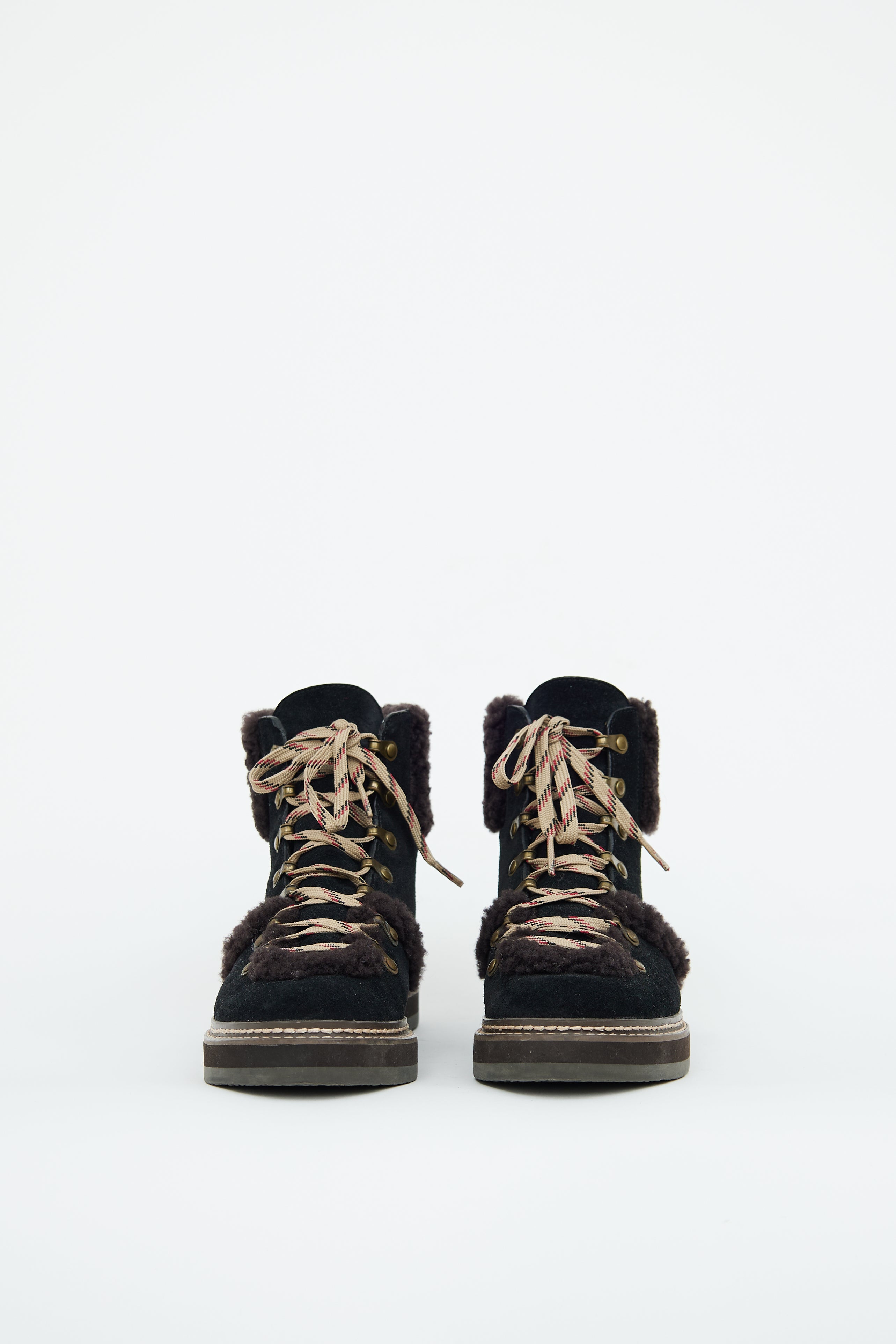 See by Chloé Eileen Black and Brown Sherpa Boot