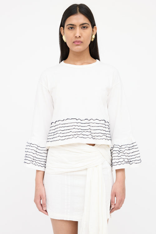 See By Chloé Striped Ruffled Top