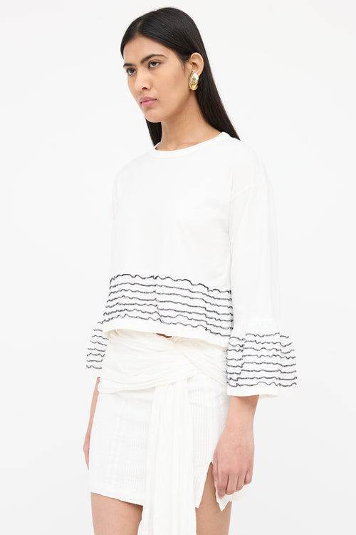 See By Chloé Striped Ruffled Top