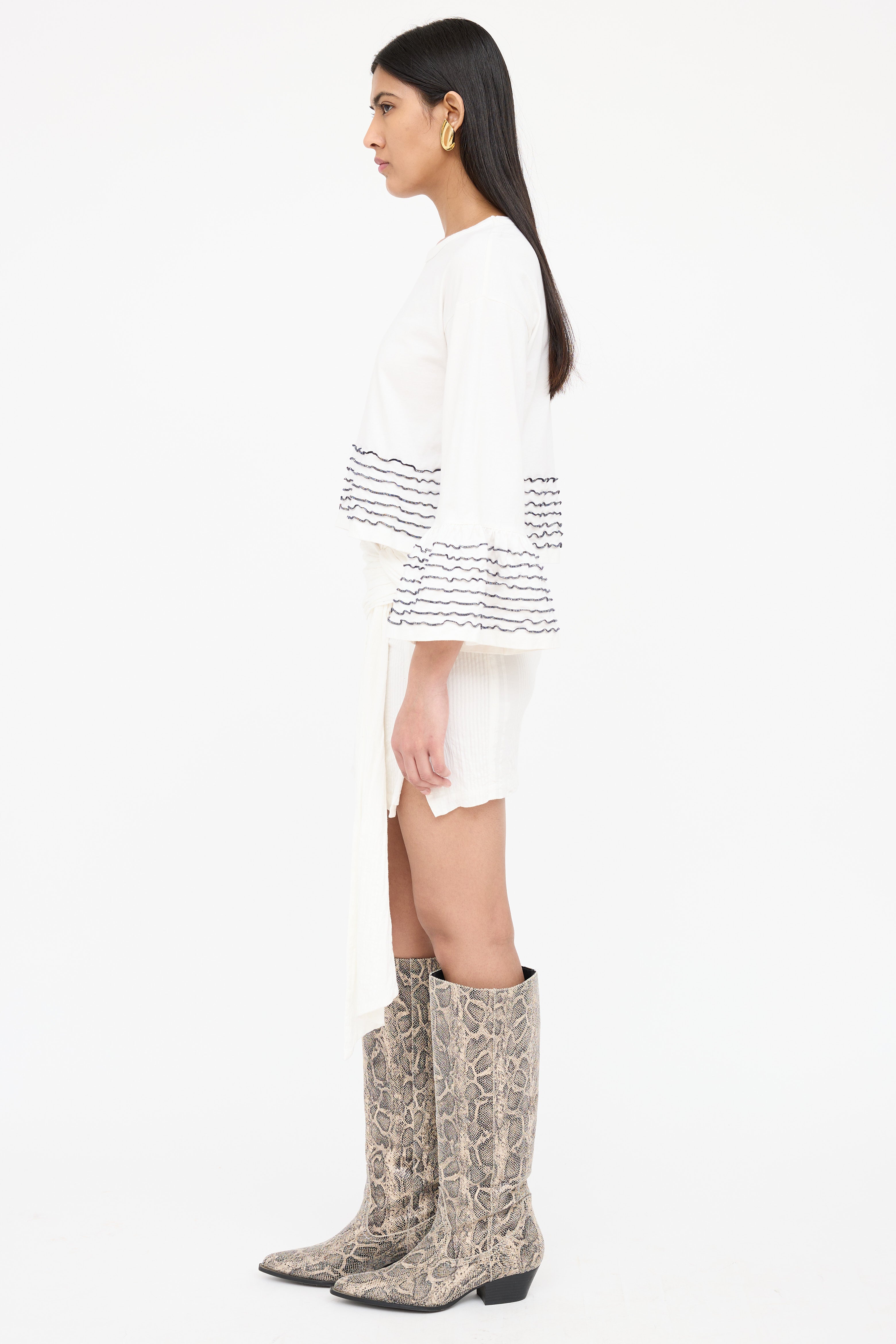See By Chloé Striped Ruffled Top