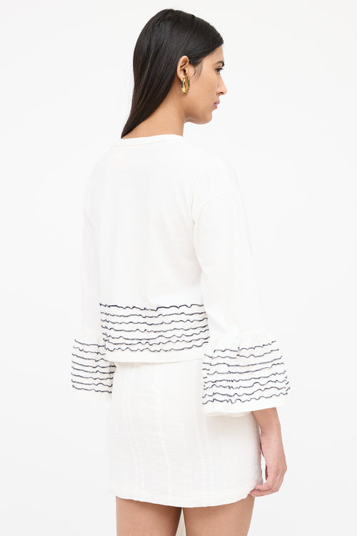 See By Chloé Striped Ruffled Top