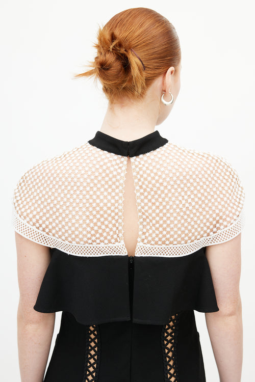 Self-Portrait Black & White Lace Bow Dress