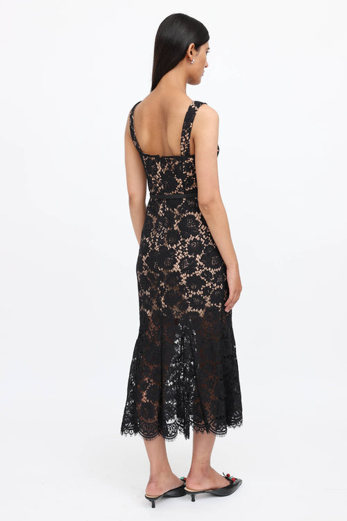 Self-Portrait Fine Lace Midi Dress