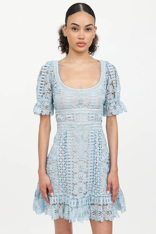 Self-Portrait Guipure Lace Mini Dress