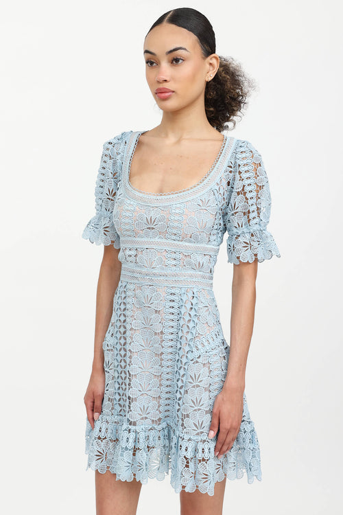 Self-Portrait Guipure Lace Mini Dress