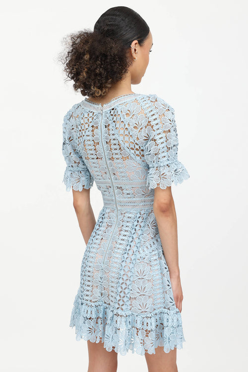 Self-Portrait Guipure Lace Mini Dress