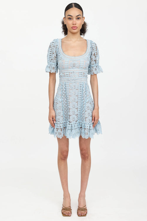 Self-Portrait Guipure Lace Mini Dress