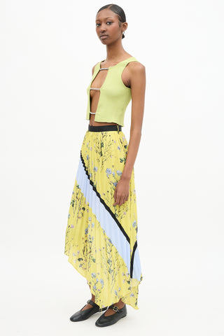 Self-Portrait Pleated Floral Skirt