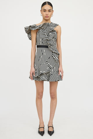 Self-PortraitAsymmetrical Stripe Dress
