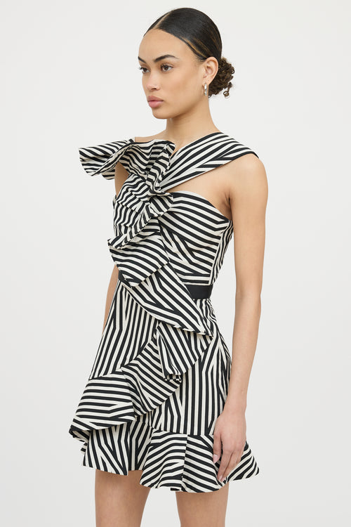 Self-PortraitAsymmetrical Stripe Dress