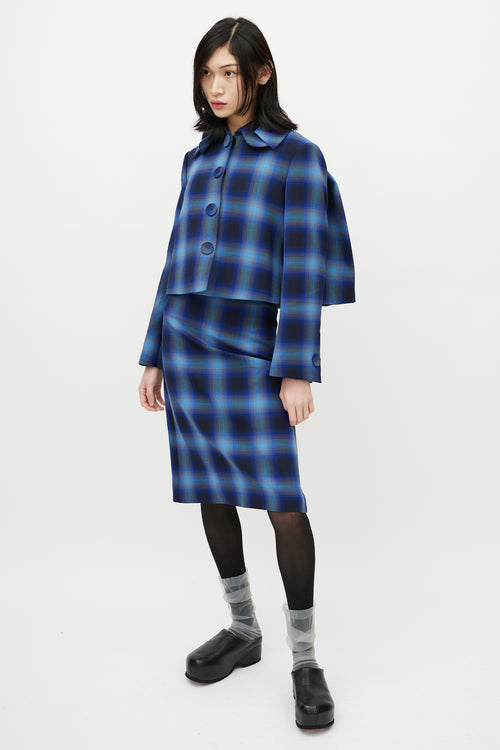 Shushu/Tong Blue & Black Plaid Co-Ord Set
