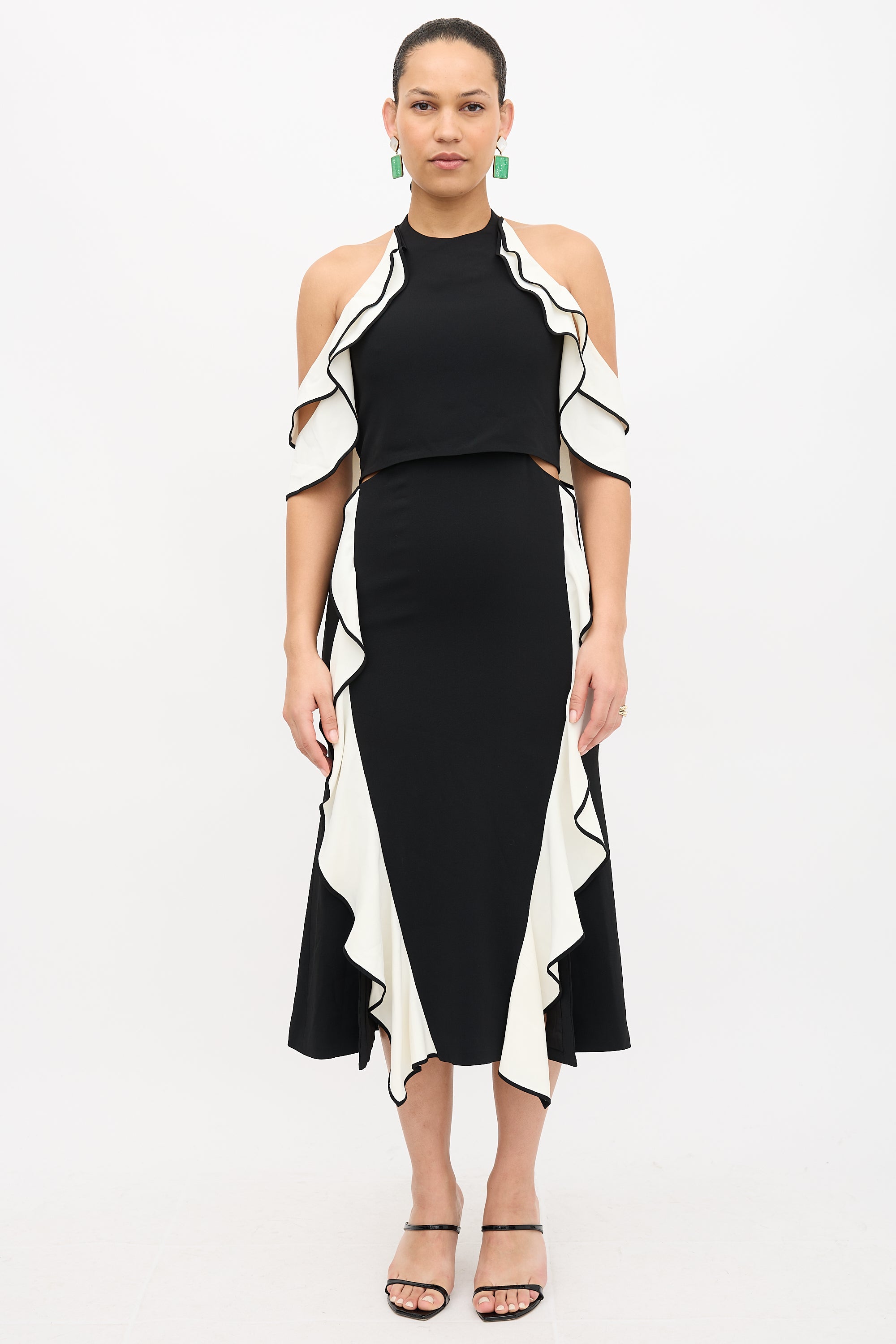 Simkhai Cold Shoulder Ruffle Dress