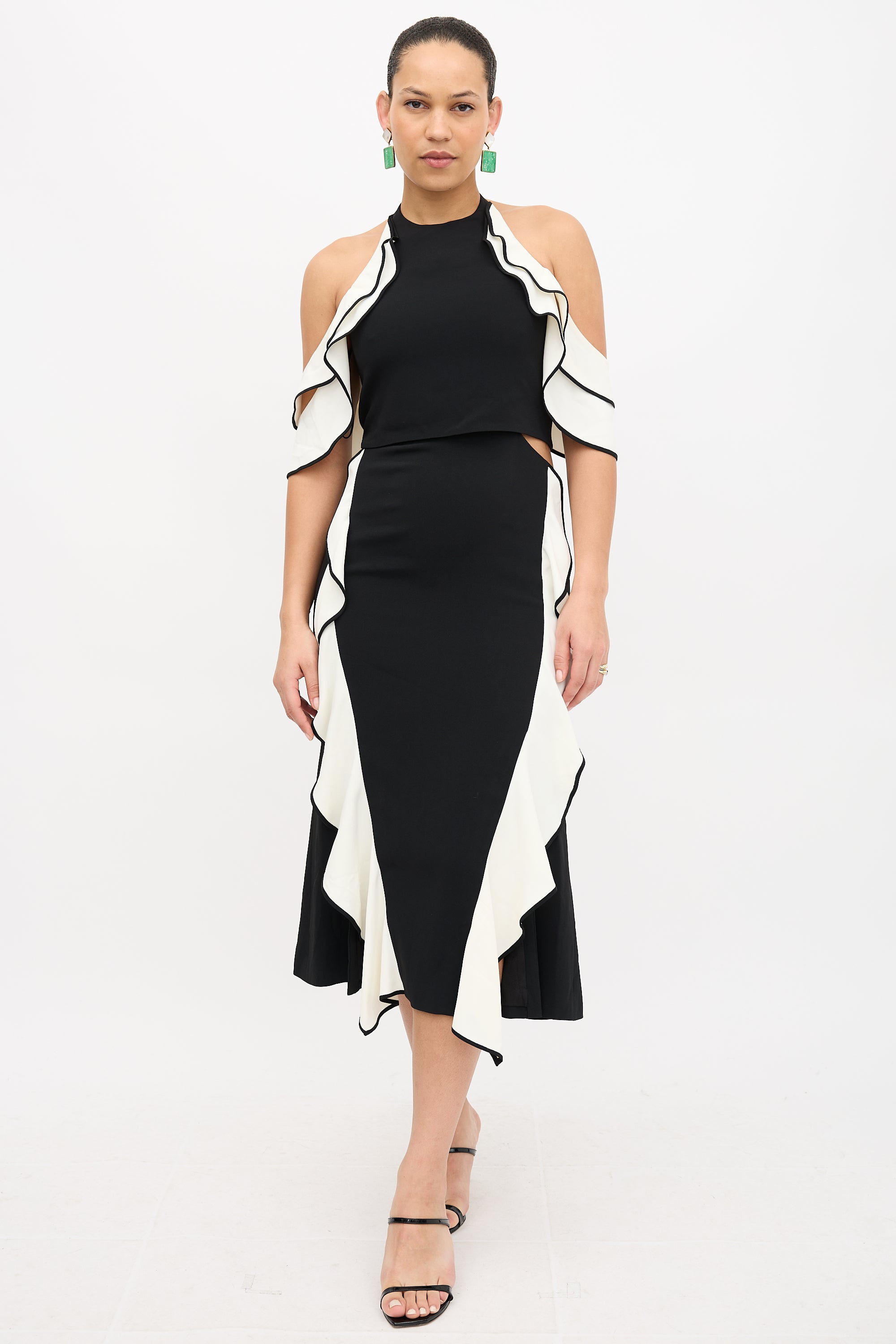 Simkhai Cold Shoulder Ruffle Dress