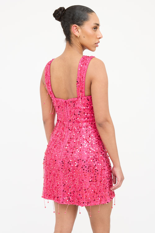 Simkhai Sequin Fringe Sleeveless Dress