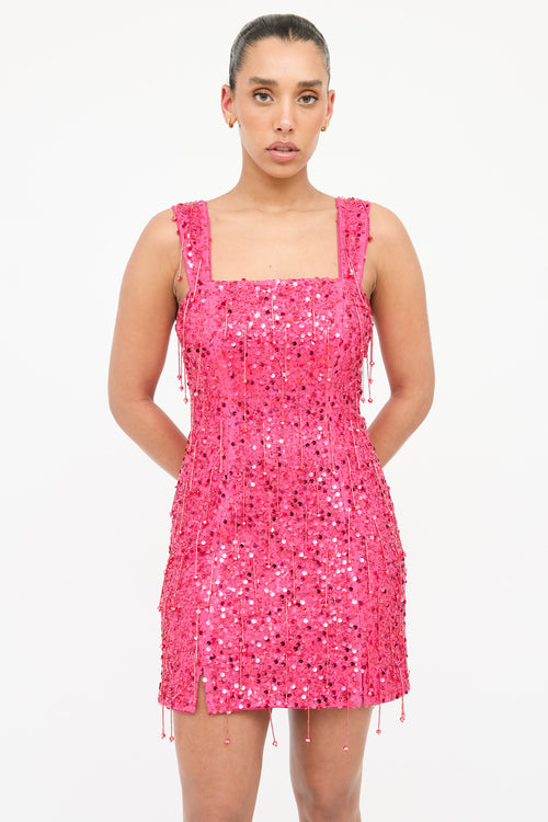 Simkhai Sequin Fringe Sleeveless Dress