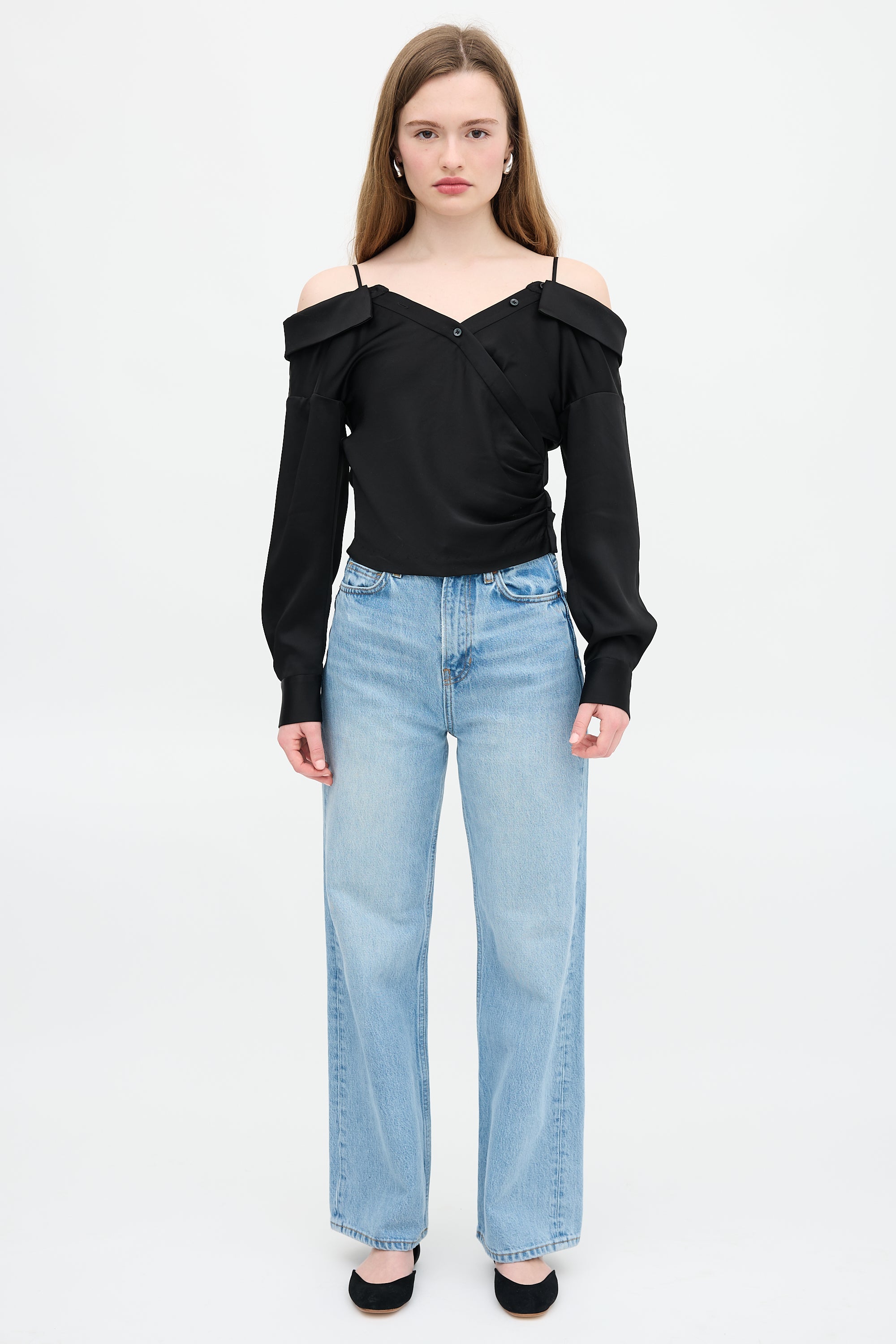 Simkhai Satin Off Shoulder Top