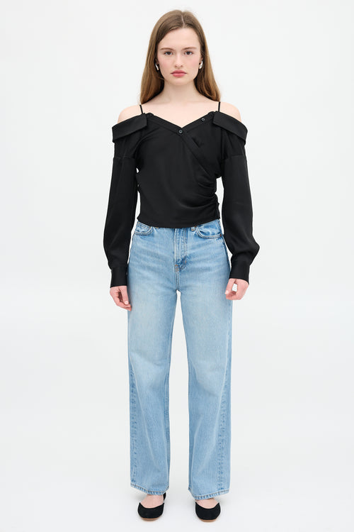 Simkhai Satin Off Shoulder Top