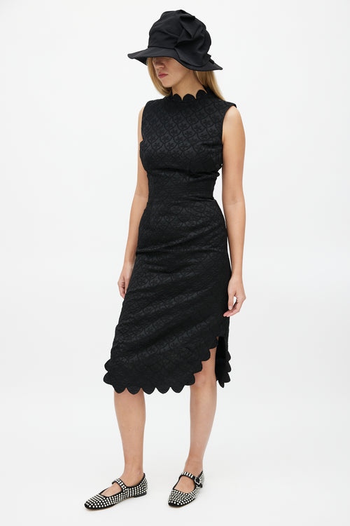 Simone Rocha Black Brocade Dress & Blazer Set