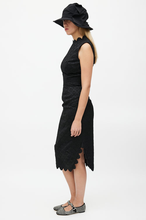 Simone Rocha Black Brocade Dress & Blazer Set