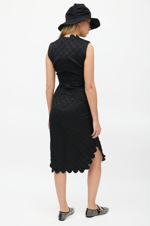 Simone Rocha Black Brocade Dress & Blazer Set